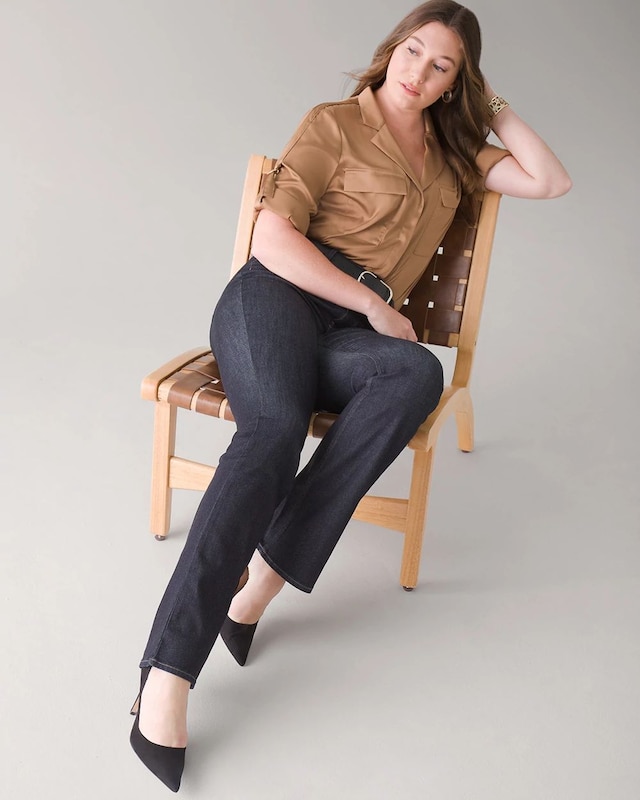 Curvy High-Rise Skinny Flare Jeans
