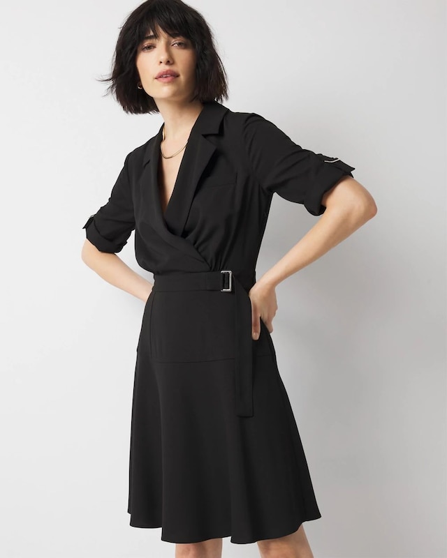 Petite Crepe Shirt Dress