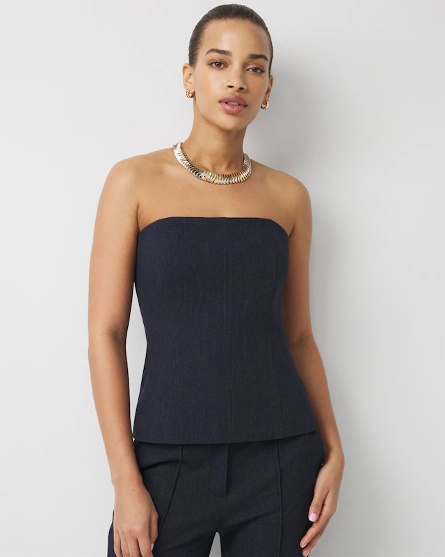 Denim-Look Bustier