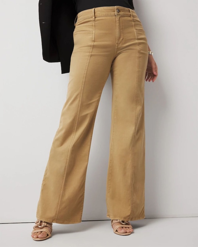 Curvy High-Rise Pret Double Pocket Wide-Leg Pant