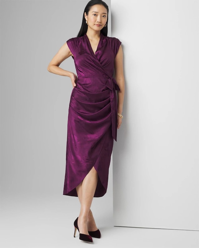 Petite Draped Midi Dress