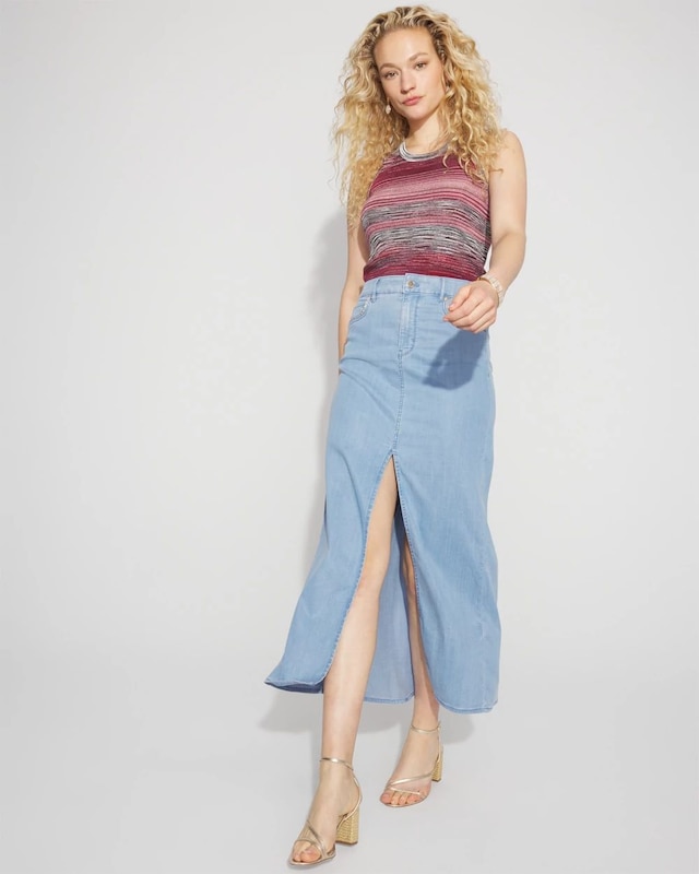 Chain Detail Tencel Maxi Skirt