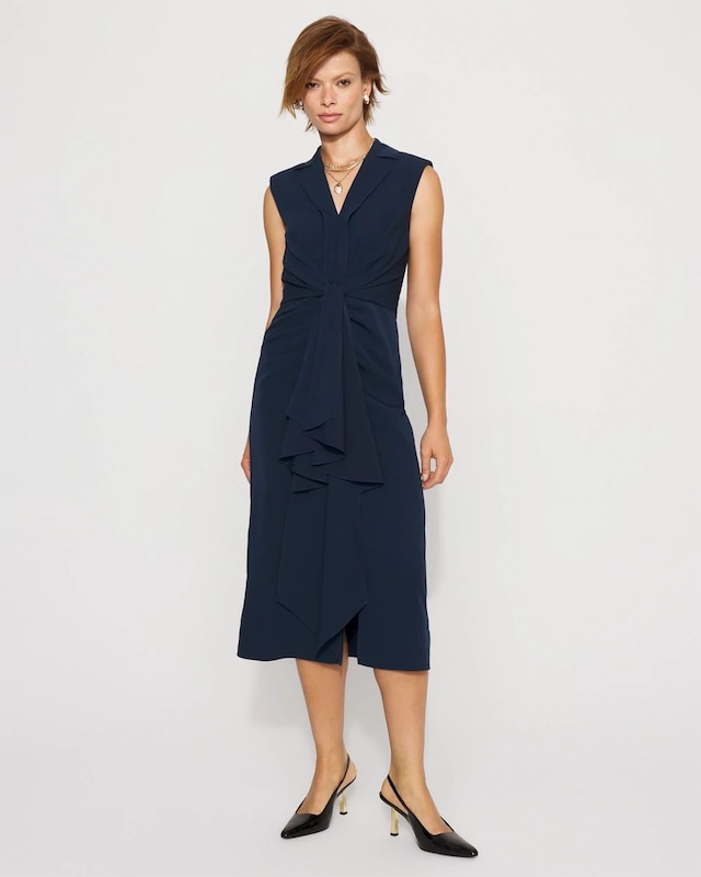Blazer Faux Wrap Midi Dress