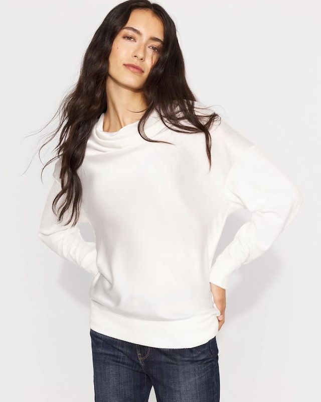 Petite Satin Mix Snit Top