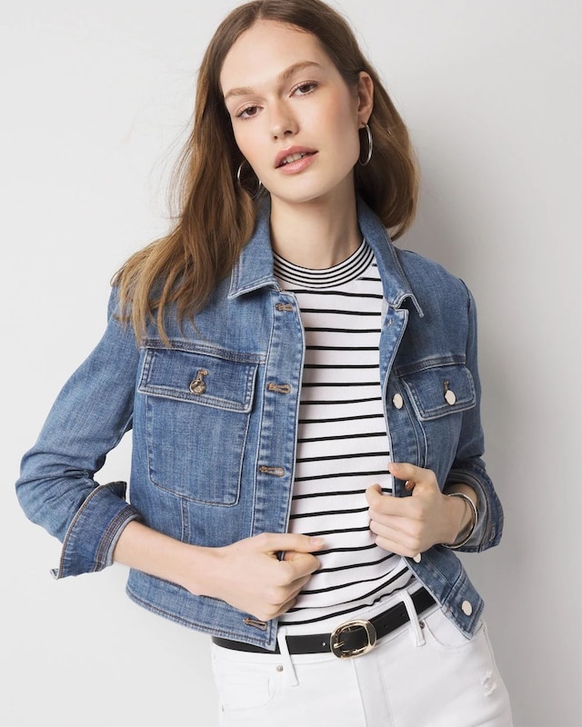 Petite Cropped Denim Jacket