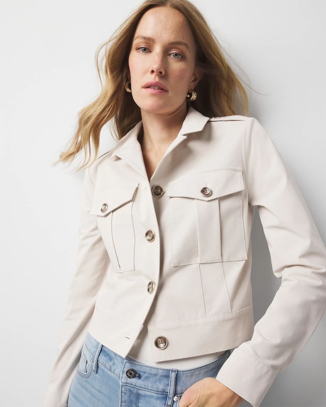 Petite Cropped Utility Jacket
