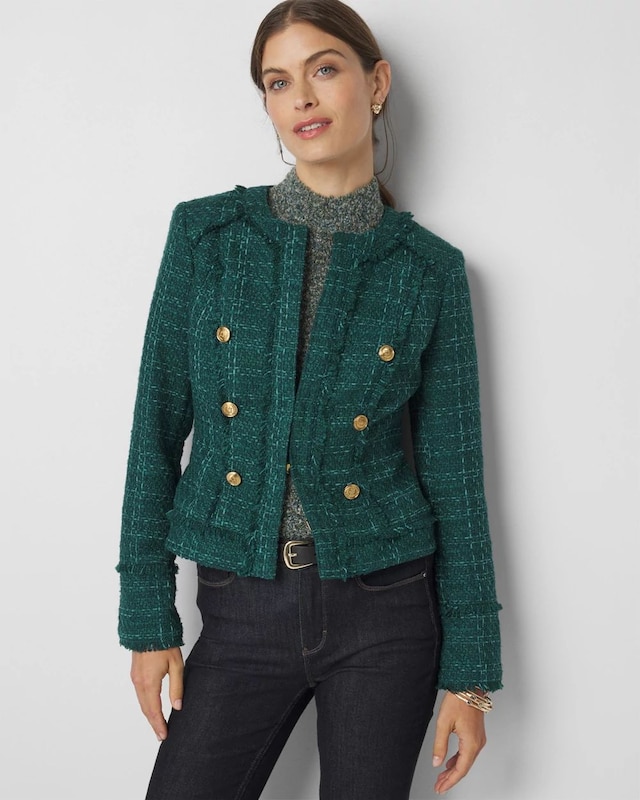 Petite Tweed Cutaway Jacket