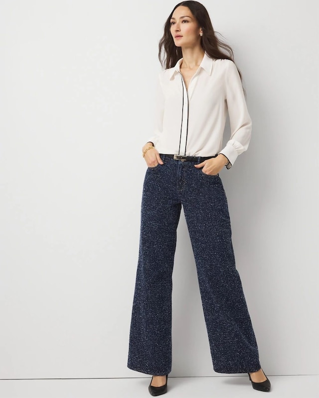 Boucl�� Mid Rise Wide Leg Jean