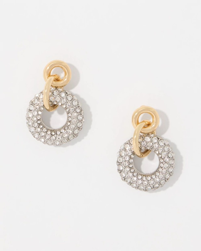 Pav�� Rings Drop Earrings