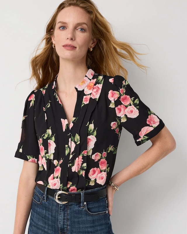 Pleated Crepe Shirt