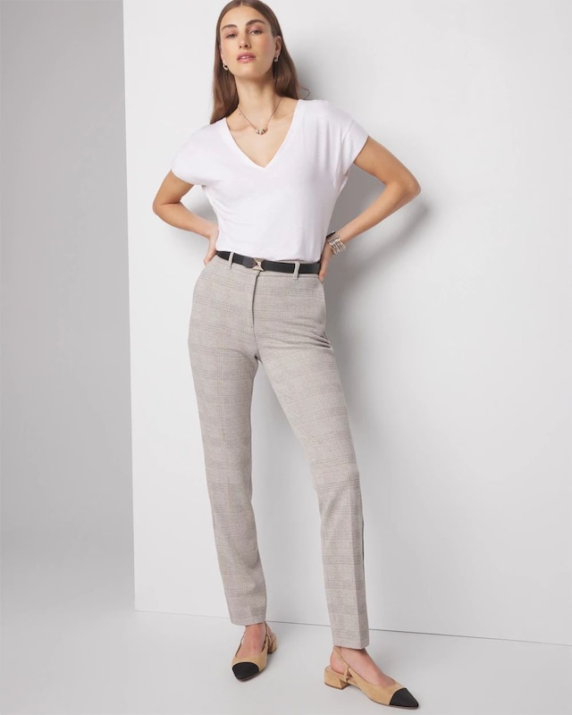 WHBM? Elle Slim Ankle Plaid Pant
