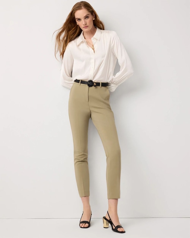 Petite Luxe Stretch High-Rise Elle Slim Ankle Pant