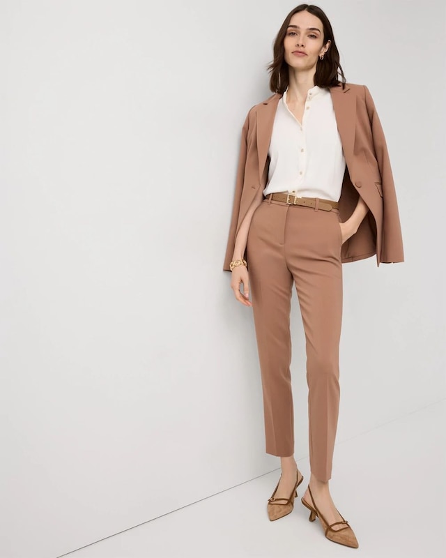 Petite Luxe Stretch High-Rise Elle Slim Ankle Pant