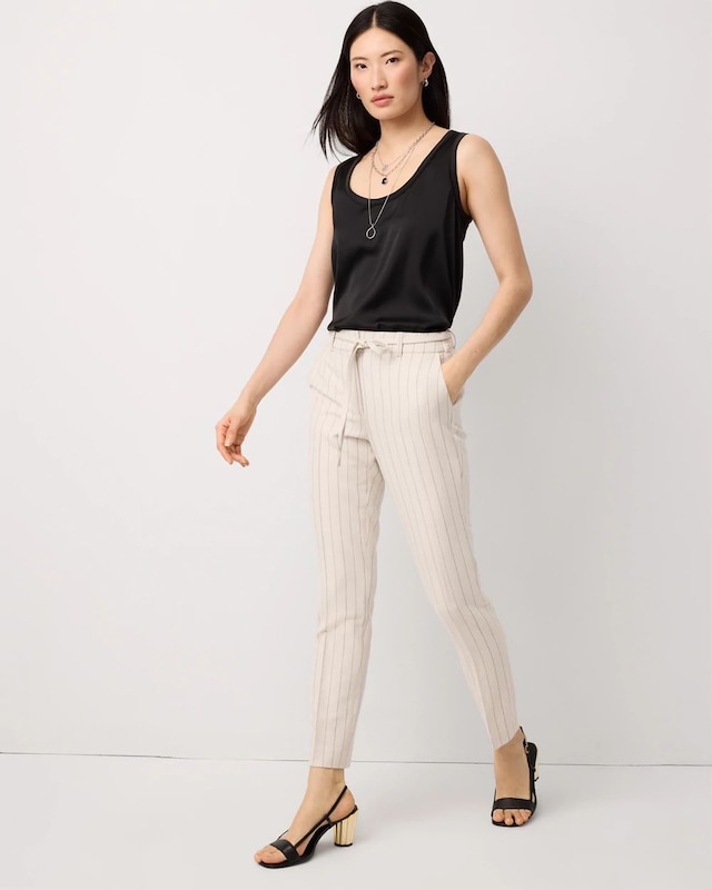 Petite Pinstripe Elle Slim Ankle Pant
