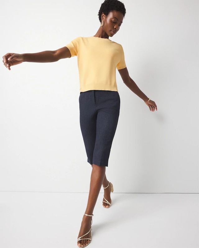 WHBM? Elle Slim Denim-Look Capri Pant