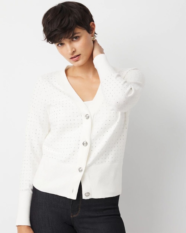 Petite Embellished Cardigan Sweater