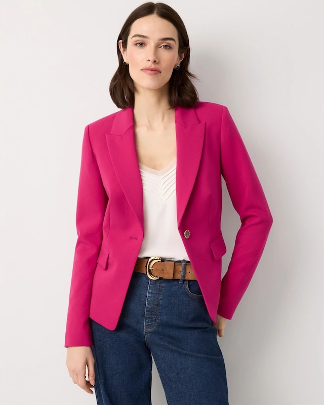 WHBM® Cropped One-Button Blazer
