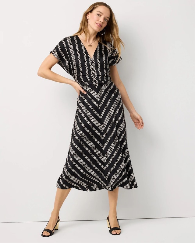 Ruched Satin Midi Dress