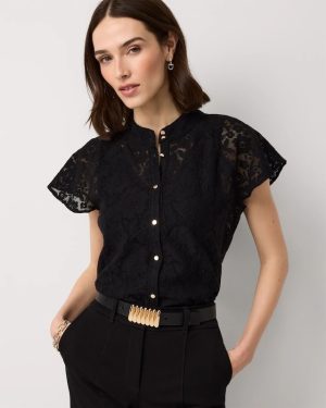 Petite Knit Lace Shirt