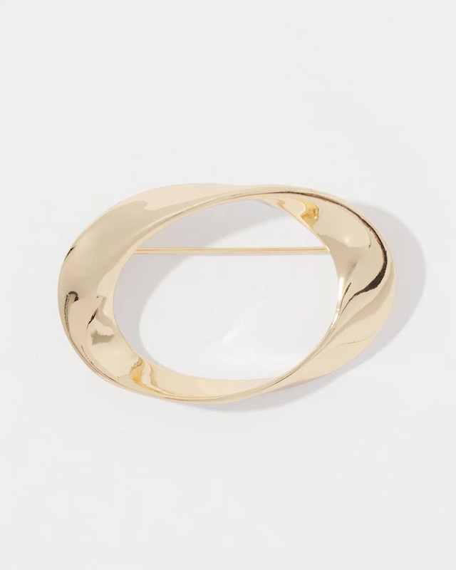 Gold Twisted Brooch