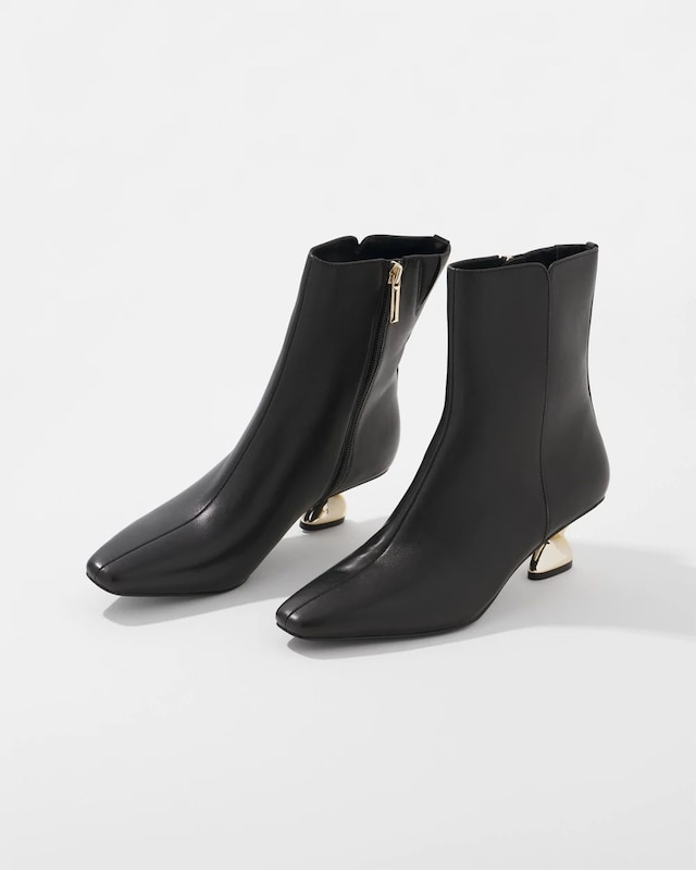 Gold Twist-Heel Bootie
