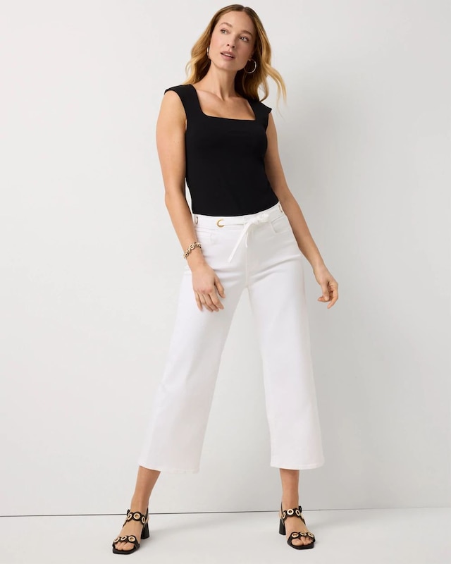 Petite Grommet High Rise Wide Leg Crop Jean