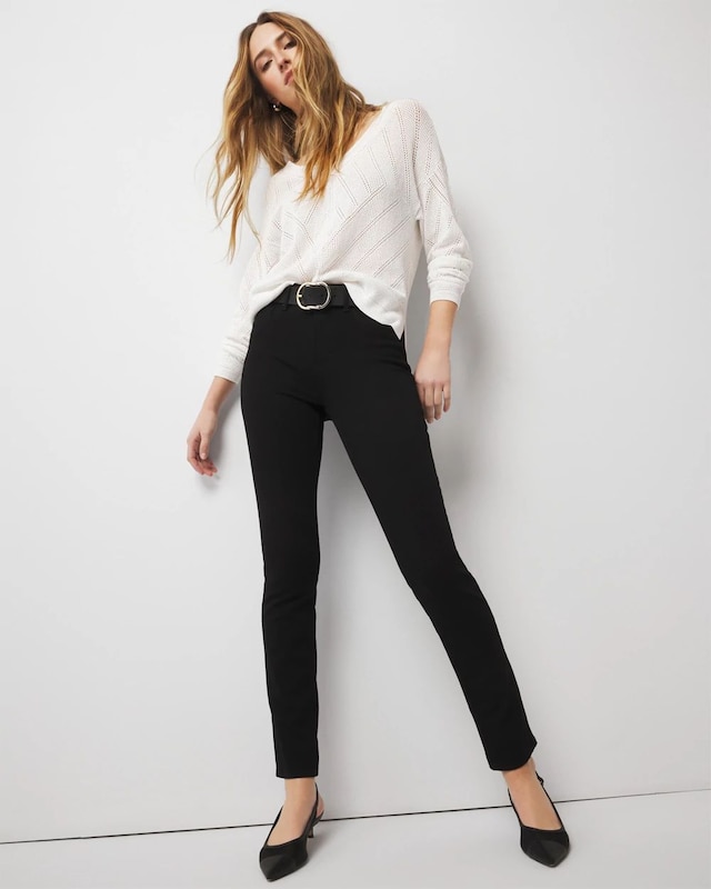 High-Rise Black Slim Jeans