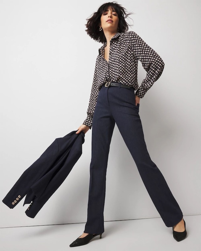 WHBM? Ines Slim Bootcut Denim-Look Pant