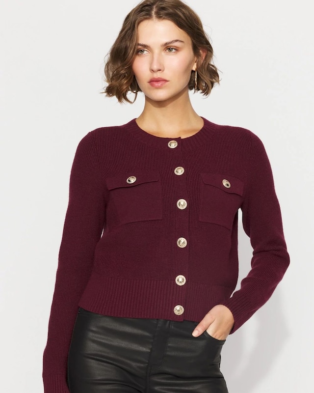 Petite Button-Front Cardigan