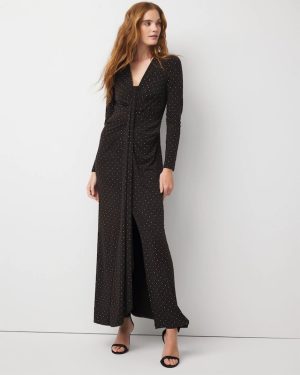 Petite Embellished Long Sleeve Gown