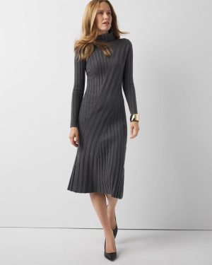 Petite Ribbed Turtleneck Sweater Dress