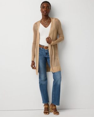 Petite Open Stitch Longline Cardigan