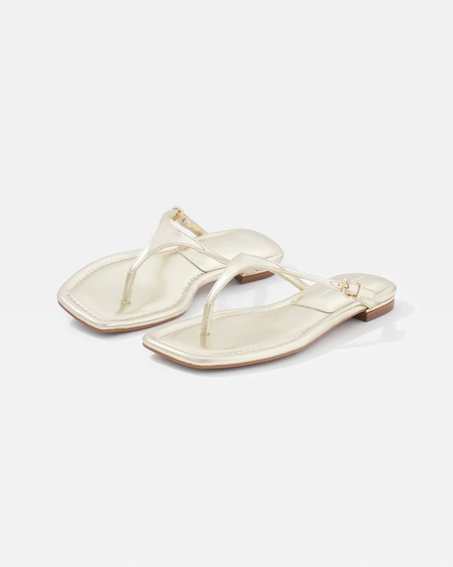 Gold Metallic Heel Sandal