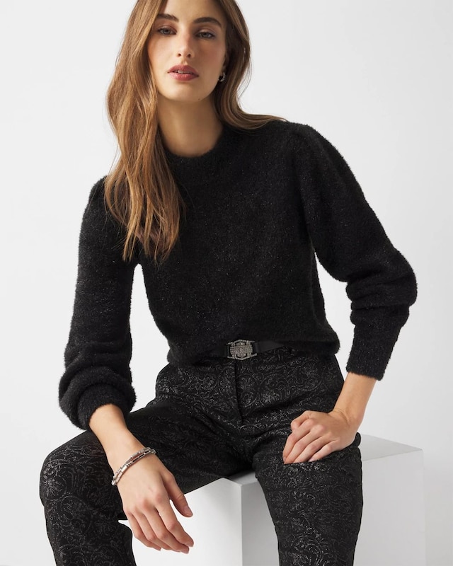 Petite Tinsel Trim Sweater