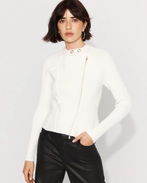Petite Moto Sweater Jacket
