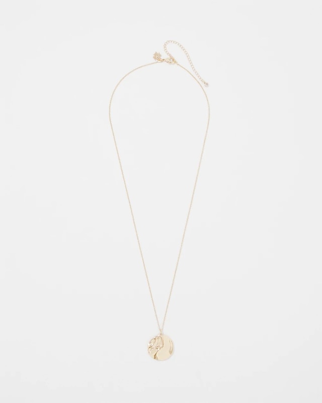 Gold Hammered Disc Pendant