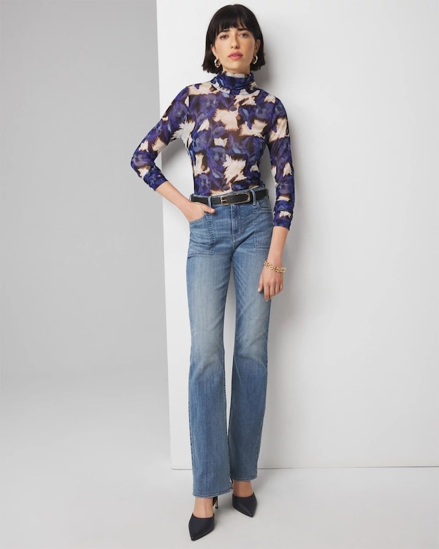 High-Rise Novelty Pocket Bootcut Jean