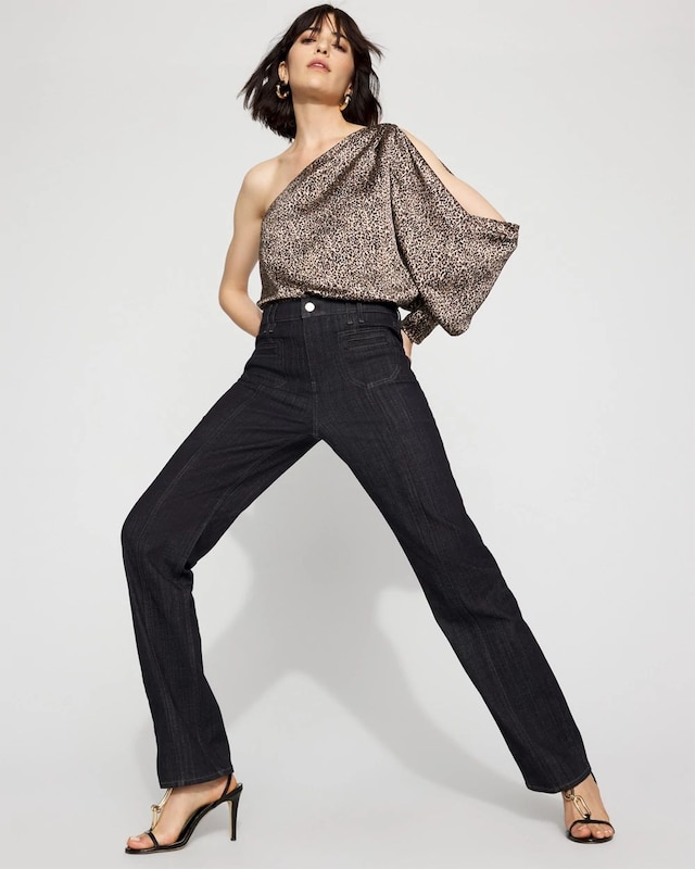 Extra High-Rise Patch Pocket Straight Leg Jean