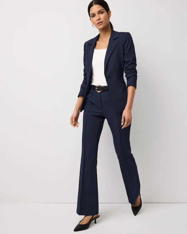 High Rise Denim-Look Piper Flare