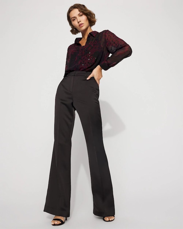 Petite Piper Satin Flare Pant