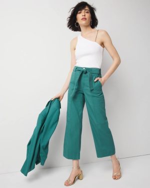 Extra High-Rise Pret Belted Wide Leg Cropped Pant