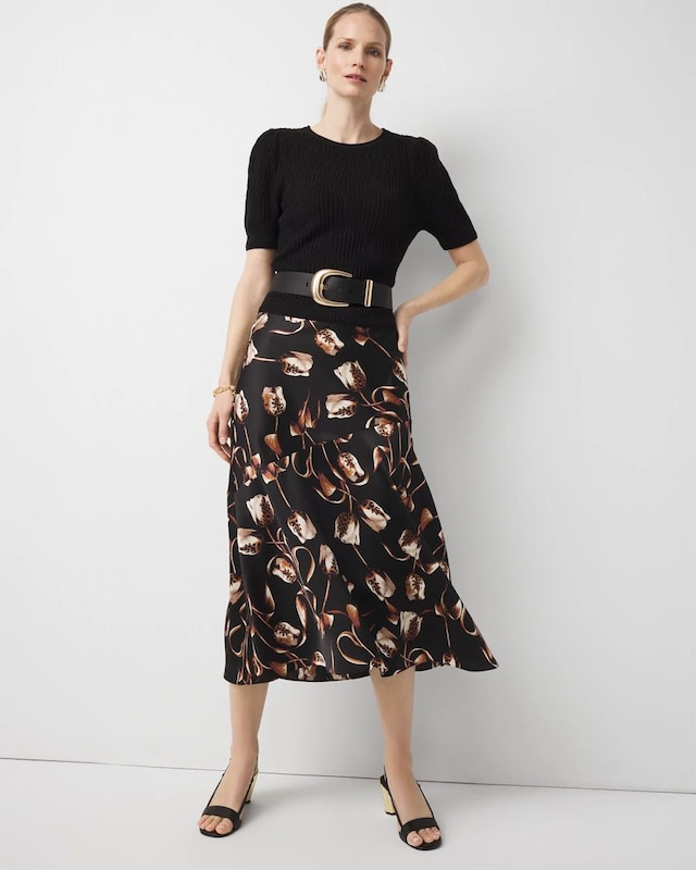 Satin Midi Skirt