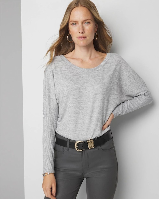 Petite Long Sleeve Scoopneck Tunic