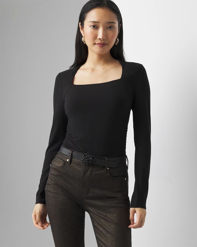 Square Neck Ruched Top