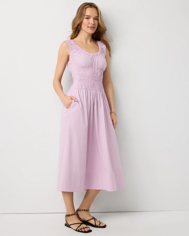 Ruched Tank Midi Dress