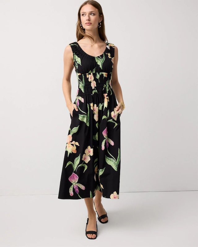 Ruched Tank Midi Dress