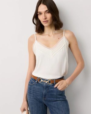 Petite Pintuck Crepe Tank