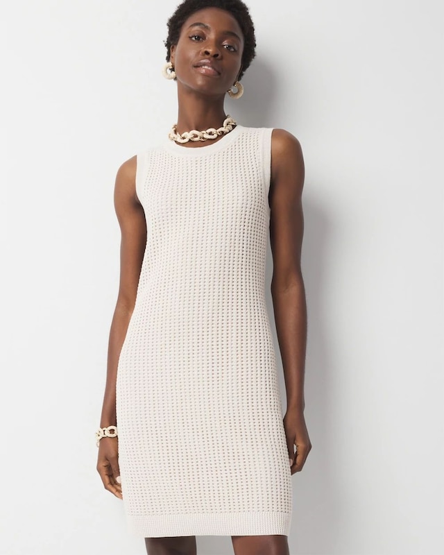 Petite Sequin Crochet Mini Dress