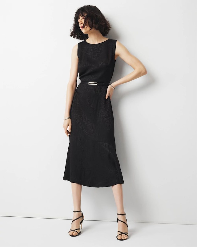 Animal-Print Jacquard Midi Dress