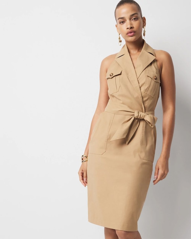 Petite Trench Wrap Mini Dress